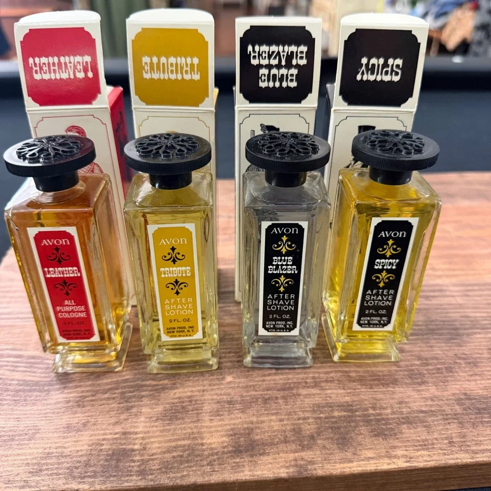 Vintage Avon Father's Day Fragrance & Aftershave Collection Set 4 2oz Bottles